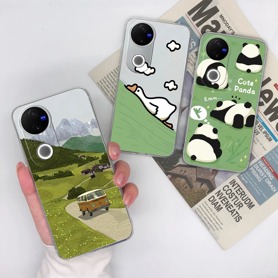 Funda transparente para Vivo V50 Lite Beauty Flowers, funda trasera suave de TPU para Vivo V 50, carcasa de teléfono ligera de silicona a prueba de golpes - imagen 3