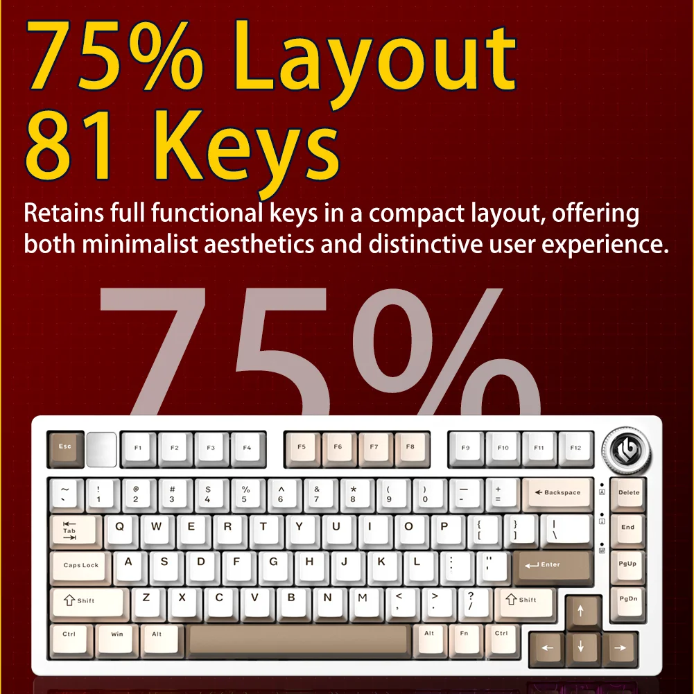 LEOBOG Hi75C/HI75C Pro teclado Barebone personalizado multimodo Kit de teclado de aluminio con cable/inalámbrico estructura de junta retroiluminada RGB - imagen 2