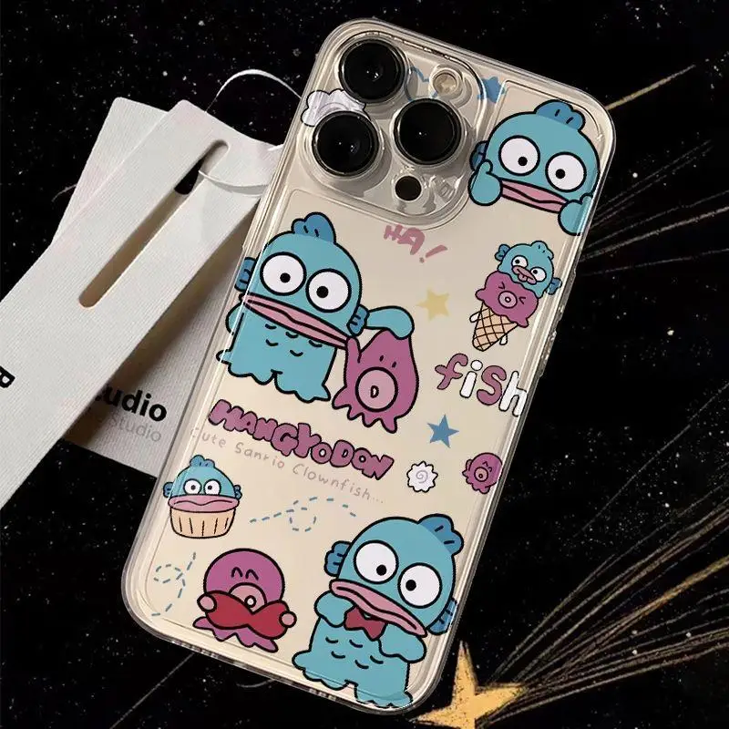 Bonita funda de teléfono Sanrio Hangyodon para Infinix Hot 11S NFC 30i 20i 12i 30 20 9 Play 20S 12 Pro Tecno Pova 5 Pro POP 6 transparente - imagen 3