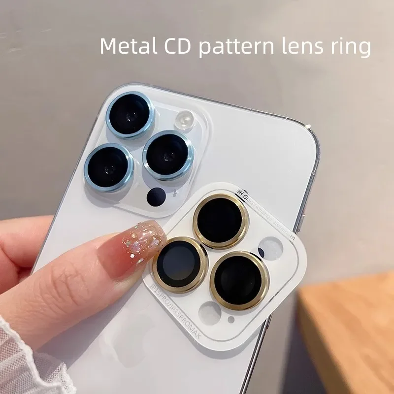 Protector de lente de teléfono móvil para IPhone, anillo de lente con estampado 14CD 13, Protector de cámara trasera 15plus 12 mini 15 Promax, 2-3 uds. - imagen 3