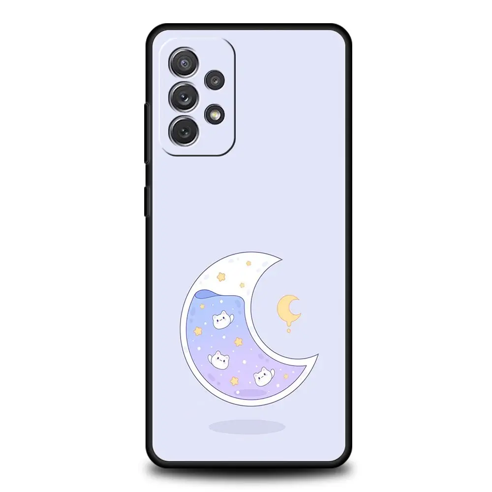 Funda minimalista de dibujos animados Sun Moon para Samsung A51 A71 A21S A12 A11 A15 A25 A31 A41 A23 A33 A53 A73 A05S A13 5G A35 A55 - imagen 2