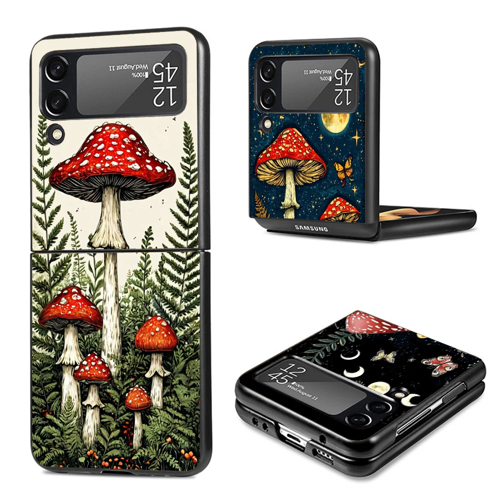 Fundas de teléfono negras con forma de seta colorida para Samsung Z Flip 7 6 5 4 3 Galaxy de lujo ZFlip7 ZFlip6 Flip5 Flip4 Flip3 funda Z Fli - imagen 2