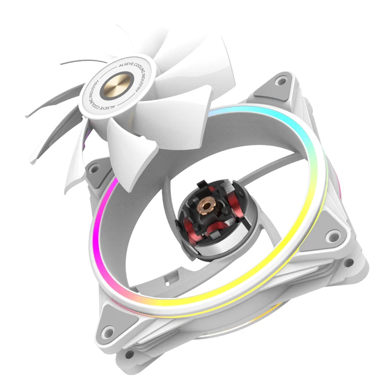 ALSEYE HALO PRO ventilador 4pin 120mm caja de computadora ARGB 66CFM FDB DC 12V ventilador de refrigeración para PC de refrigeración por agua - imagen 4