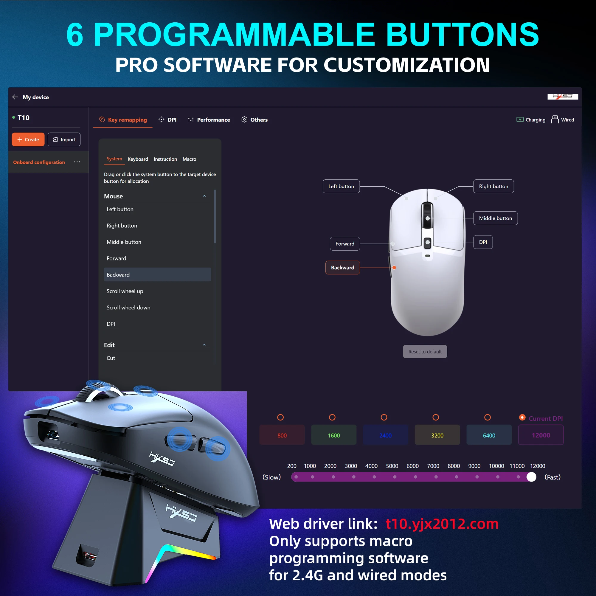 3 modos 2,4G USB Bluetooth inalámbrico con cable 12000DPI ratón accesorios de PC programación Macro con luces RGB base de carga magnética - imagen 5