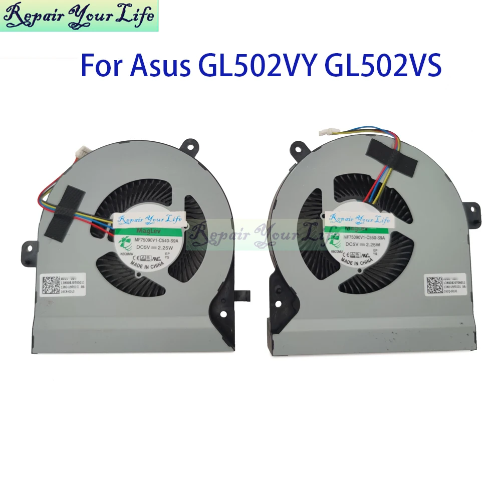 Ventilador de refrigeración para ordenador portátil CPU GPU para ASUS ROG Strix GL502 GL502VS GL502VY MF75090V1-C550 C540-S9A 13NB0BJ0T06011 13N0-U9P0101 - imagen 2
