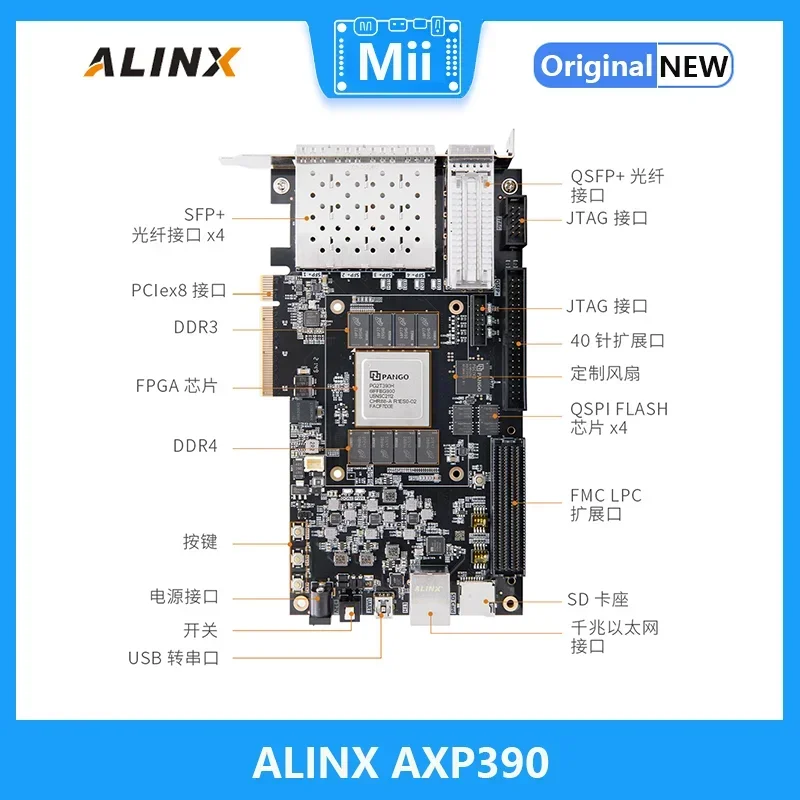 Tarjetas ALINX AXP390 PANGOMICRO SoM serie Titan-2 comunicación óptica PCIe DDR4 FMC placa de demostraciónAlinx - imagen 2