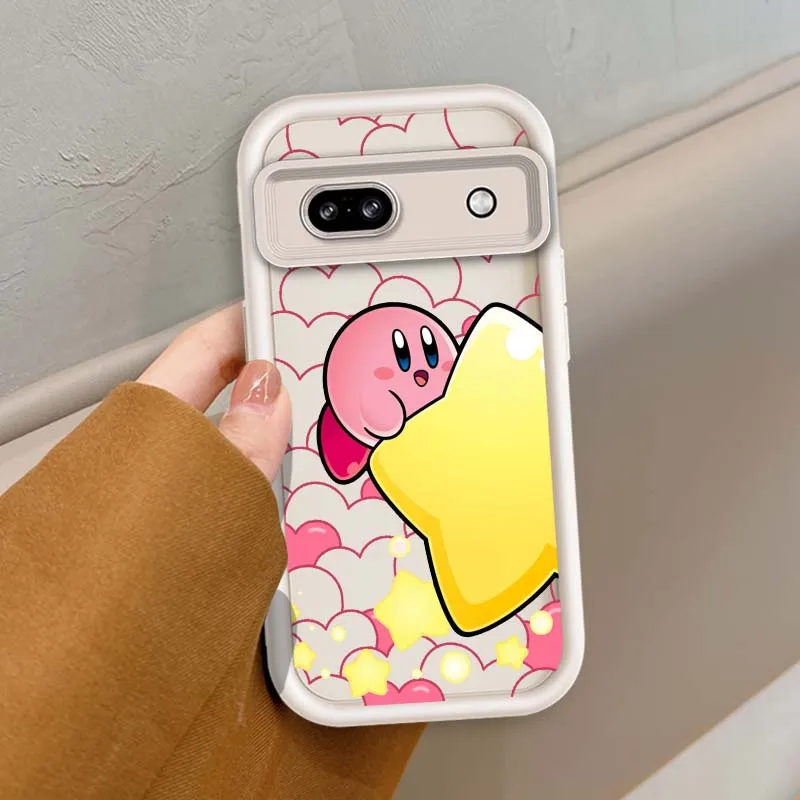 Cartoon Cute K-Kirbys Art Phone Case For Google Pixel 9 8A 8 7 7A Pro XL 5G Eye Ladder Soft TPU Shockproof Cover - imagen 2