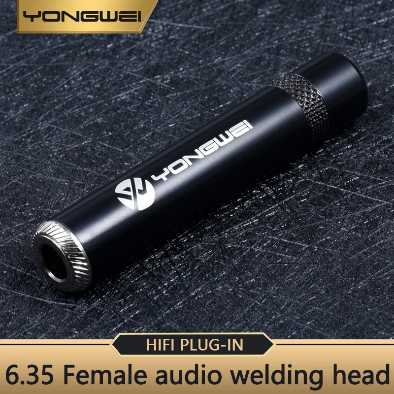 YONGWEI 6,35 hembra mono estéreo línea de audio cabeza soldada micrófono amplificador de potencia mezclador 6,5 cabezal de extensión - imagen 2