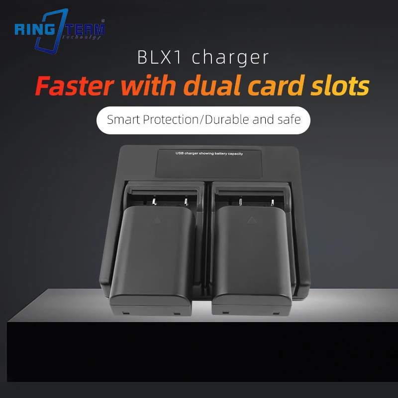 BLX-1 BLX 1 Cargador dual USB de batería para cámaras sin espejo Olympus OM-1 OM1