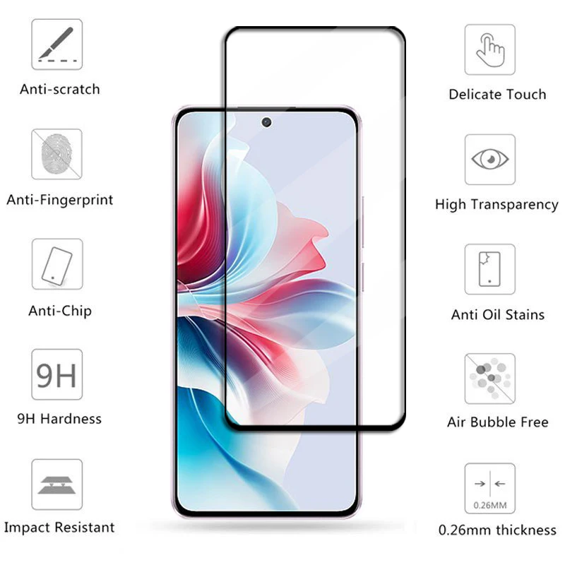 Protector de pantalla de vidrio templado 6 en 1 para OPPO Reno11 F, película protectora de lente de teléfono HD para OPPO Reno11 F - imagen 3