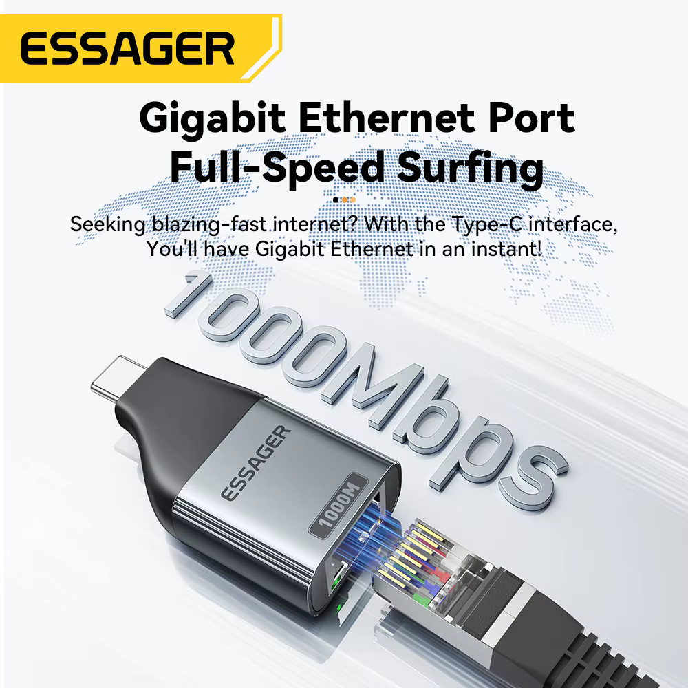 Adaptador USB-C a Ethernet Gigabit RJ45 para MacBook - imagen 3
