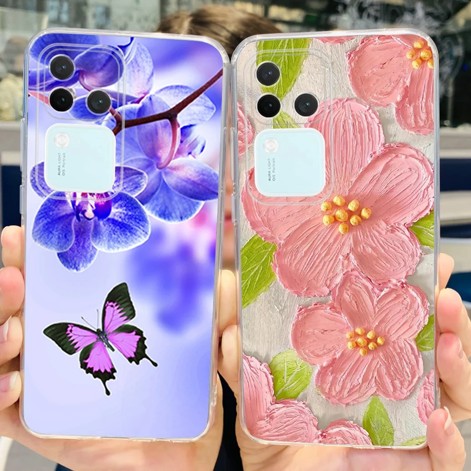 Para Vivo V30 Pro funda V2319 elegante funda trasera pintada funda de teléfono de silicona transparente para Vivo V30 V 30 V2318 VivoV30 Pro Fundas suaves - imagen 3