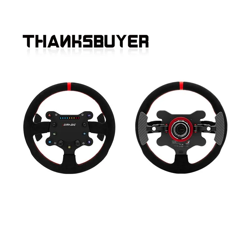 Volante de carreras RGB para SIMAGIC, 11,8 ", SIM GTS, con cuero/agarre de paleta, palanca de cambios de paleta única - imagen 3