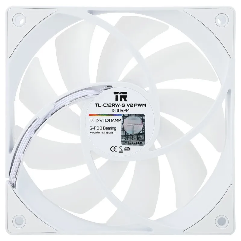 Thermalright TL-C12RB-S V2 TL-C12RW-S V2 ventilador con cubierta ventilador de refrigeración inversa 5V 3PIN ARGB PWM silencioso 1500RPM 120mm caja enfriador de CPU de aire - imagen 3