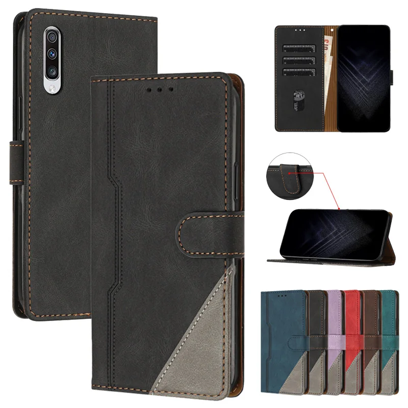 Funda de cuero para teléfono móvil, carcasa de negocios para Samsung Galaxy A10, A20, A30, A50, A30S, A40, A70, A20E, A51, A71, A11, A31, A41, A21S - imagen 2