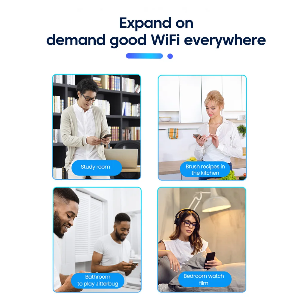 300Mbps WiFi Repeater EU Plugs Dual-Band Network Amplifier WPS Router Wireless Signal Wi Fi Booster Communication Extender - imagen 5