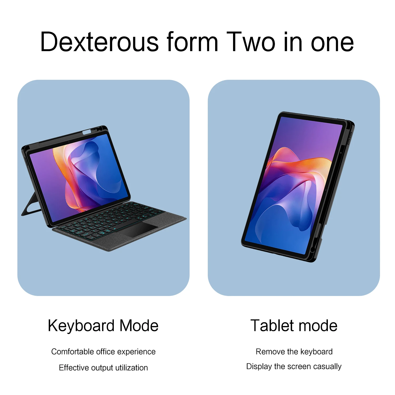 HUWEI Magic Keyboard For Xiaomi Redmi Pad 2 2025 Case Funda for Redmi Pad2 Pad 2 11 inch Tablet keyboard Cover with Pen Holder - imagen 5