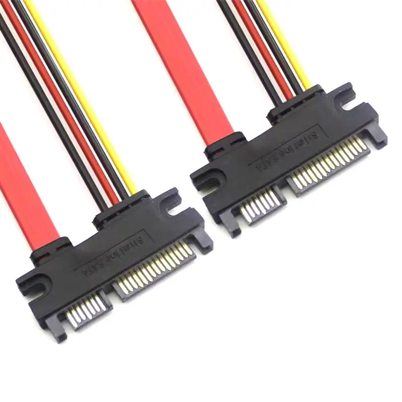 Cable de datos de alimentación de puerto serie SATA 7 + 15 pines macho a macho extensión de disco duro SATA22Pin macho a macho 10cm 30cm 50cm - imagen 2