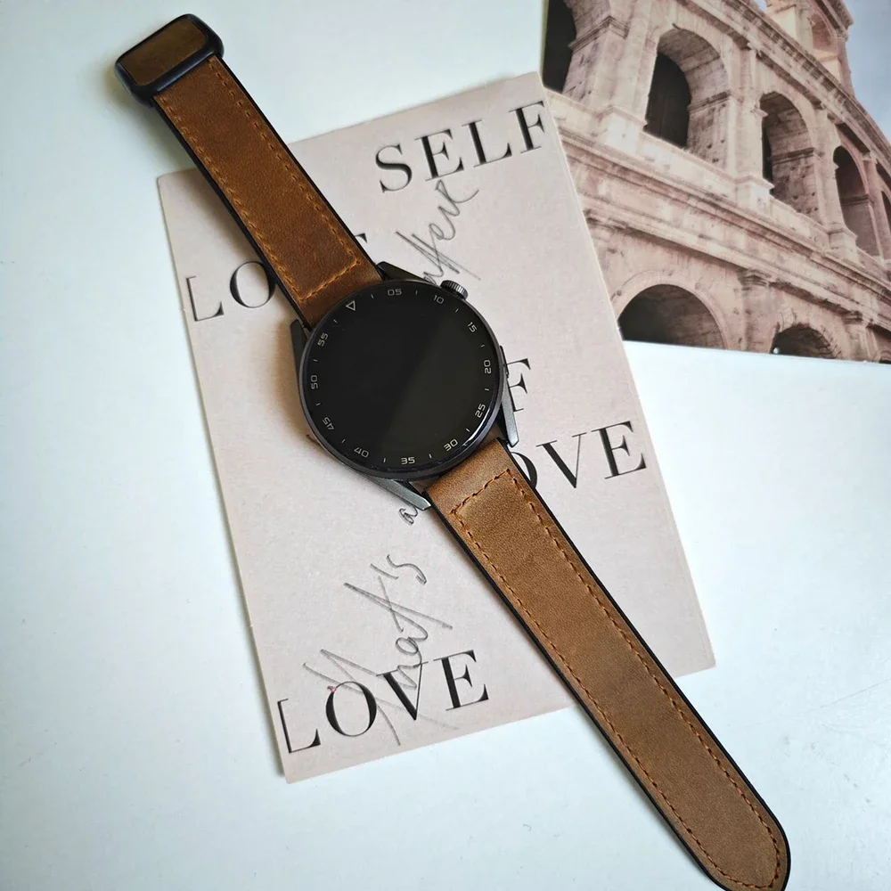 Correa de silicona de cuero de 20mm y 22mm para Huawei Watch GT5 GT 5 Pro 46mm correa de reloj inteligente Huawei GT 4 3 2 GT3 Pro 46mm pulsera de reloj - imagen 3