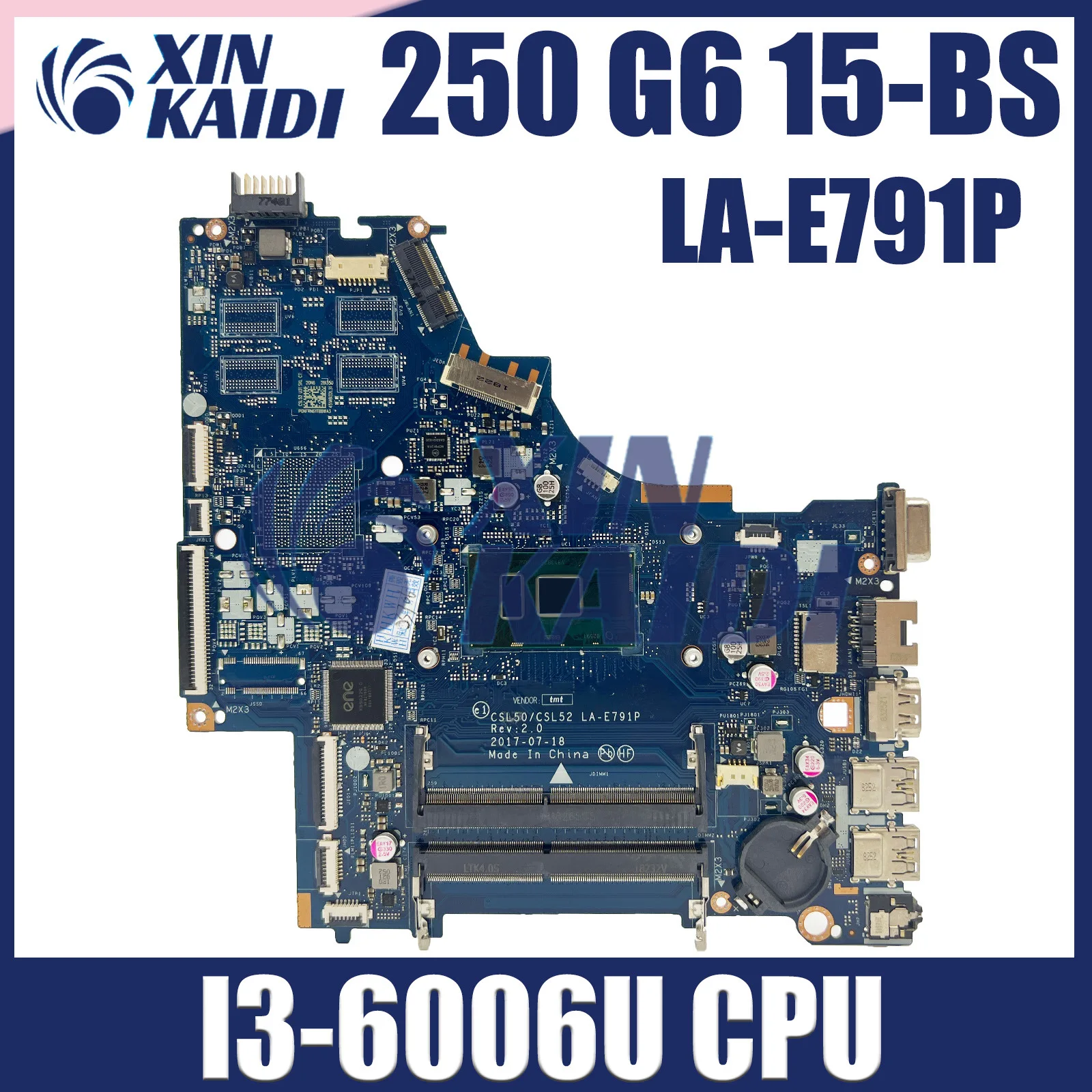Para HP 15-BS placa base LA-E791P LA-E801P LA-E802P 924757-601 924750-001 i3i5i7 6/7/8th placa base probada pabellón 250-G6