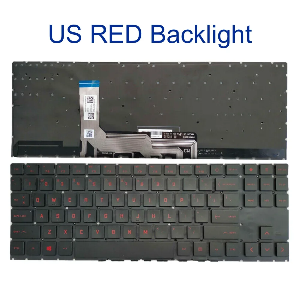 Teclado retroiluminado en inglés de EE. UU. para HP OMEN 15EK 15-EN 15-EK Ek0013nl TPN-Q238 TPN-Q236 teclados de repuesto retroiluminados V 193446 bs1