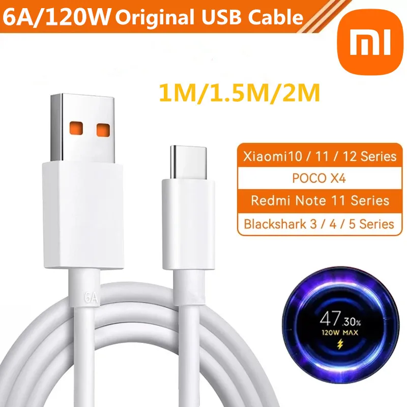 Xiaomi-cable de datos de carga rápida tipo C, 6A, 120W, Xiaomi Mi 13, 12 Pro, Realme, POCO 12, Turbo - imagen 2