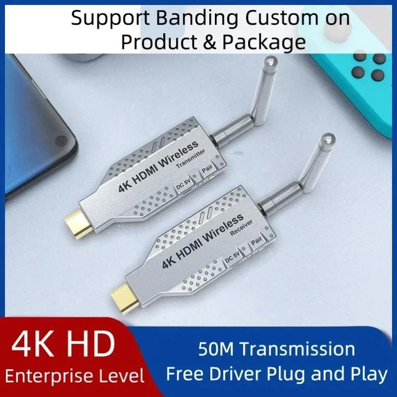 Receptor/extensor de vídeo inalámbrico Compatible con HDMI 4K, 150M, Plug Play, transmisión de PC/portátil/TV-Box a TV/Monitor/proyector - imagen 3