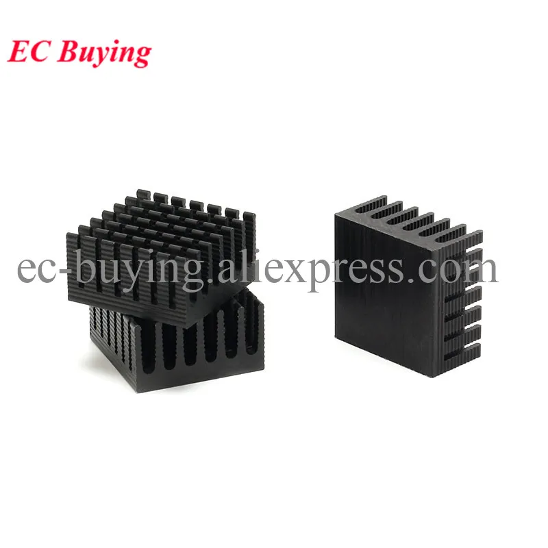 5 uds/1 unidad disipador de calor 28*28*15MM enfriador de radiador aleta de refrigeración disipador de calor de aluminio 28x28x15MM módulo IC PBC PCB negro plata oro - imagen 4