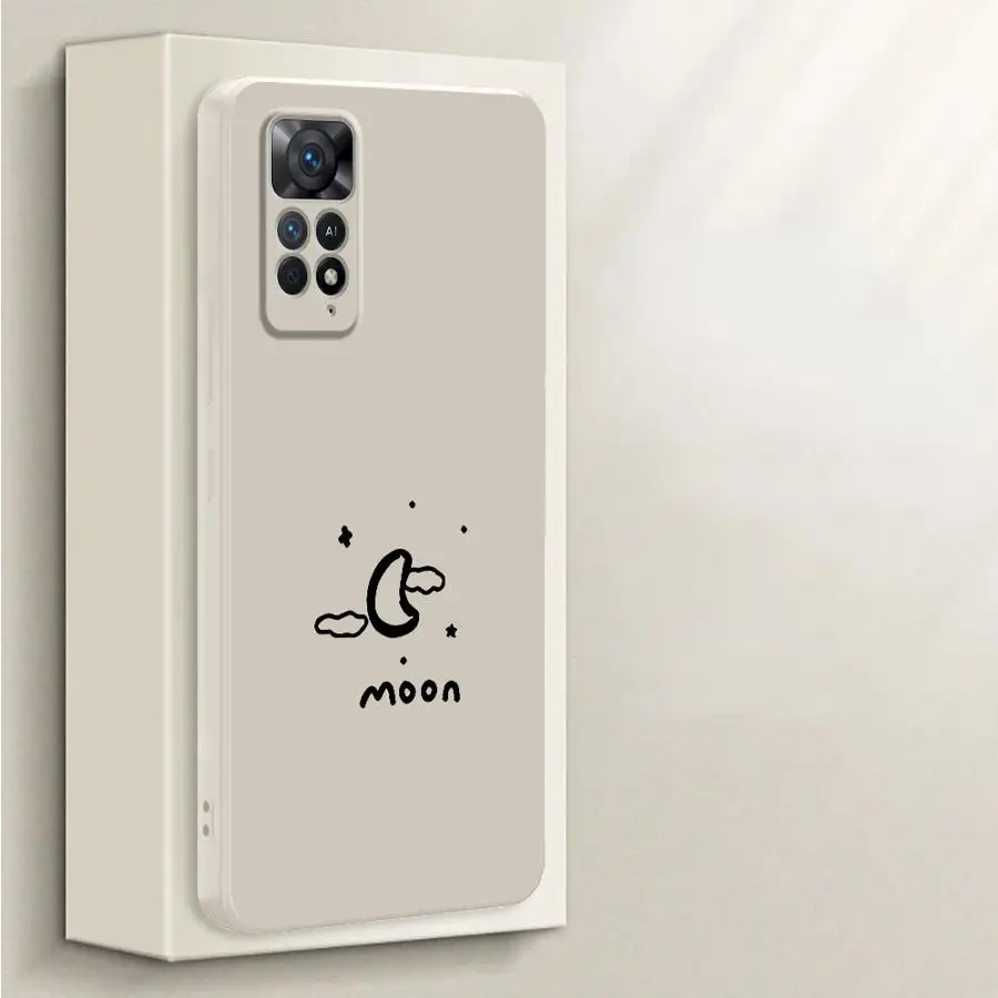 Funda de teléfono para Xiaomi Redmi Note 12s 13 12 ProPlus 14 Pro Plus 10 11s 10Lite 10 11 Pro línea de cubierta suave patrón de sol y luna - imagen 2