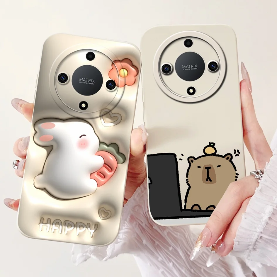 Funda de dibujos animados para Honor X9b contraportada Magic6 Lite 5G Panda Rabbit suave TPU Funda a prueba de golpes para Honor Magic 6 Lite ALI-NX3 Coque