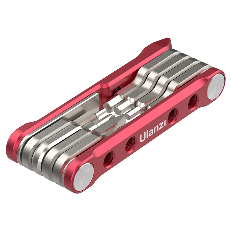 Una pieza de maquinaria roja y plateada