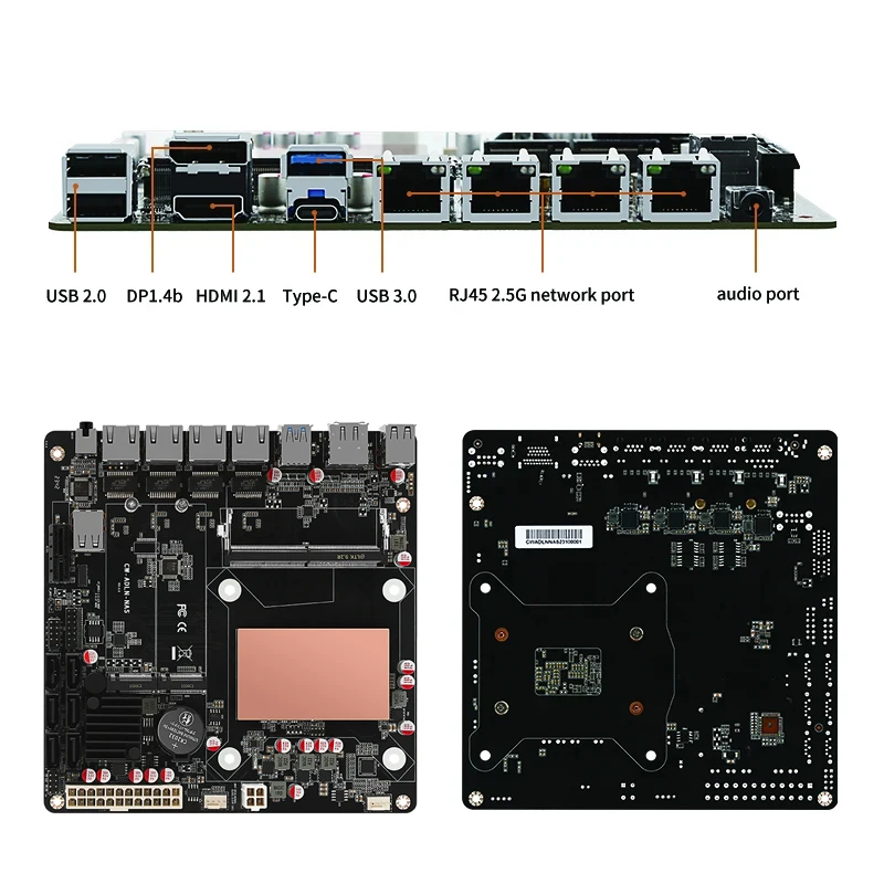 Placa base NAS N100 de 6 bahías, tarjeta de red 4x, 2,5G, 6x, SATA3.0, 2x, M.2, NVMe, DDR5, 17x17, Mini ITX, con PCIE, DIY, NAS - imagen 5