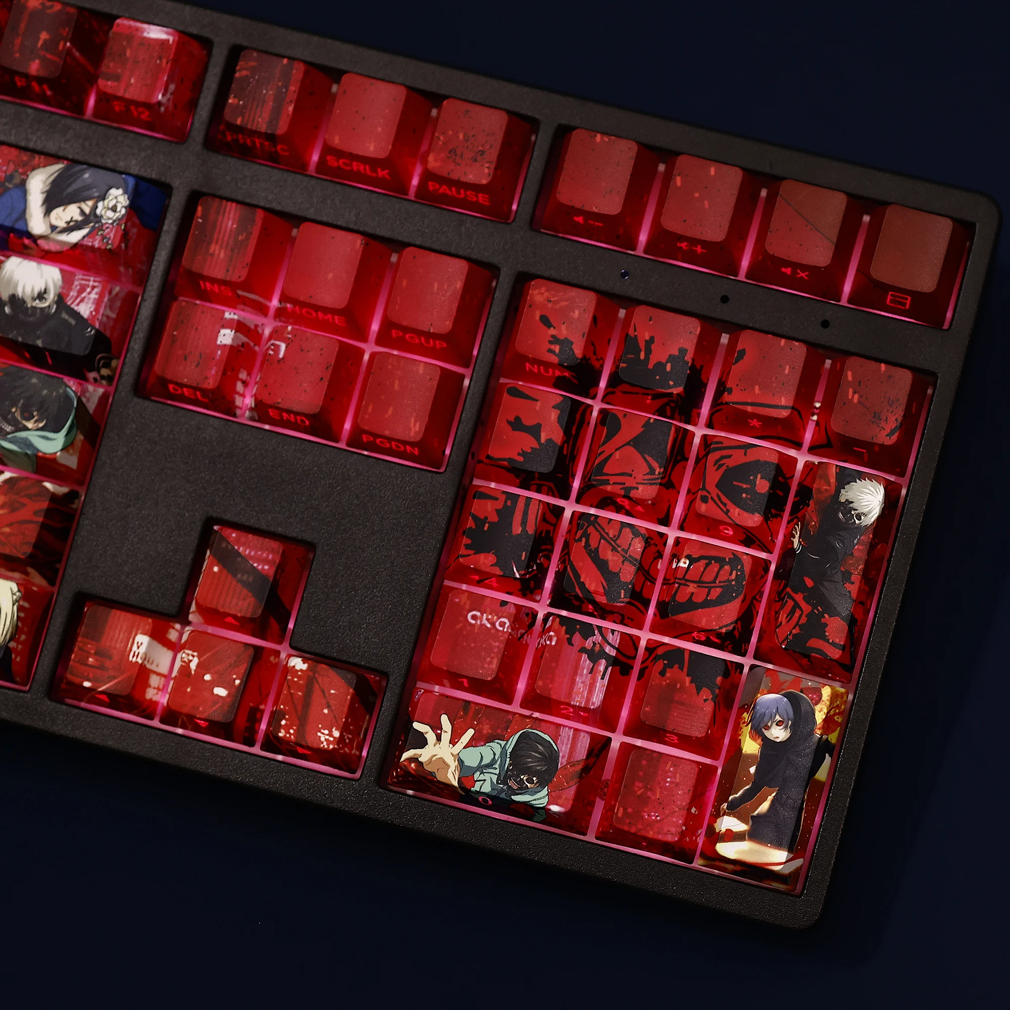 Tokyo Ghoul Kaneki Ken Keycap Cherry Profile 108 teclas PBT lado grabado translúcido Anime Keycaps para teclado mecánico para jugar - imagen 4