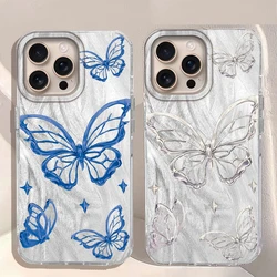 Funda iPhone antirayaduras Plata Láser Mariposa estilo pluma Mujer
