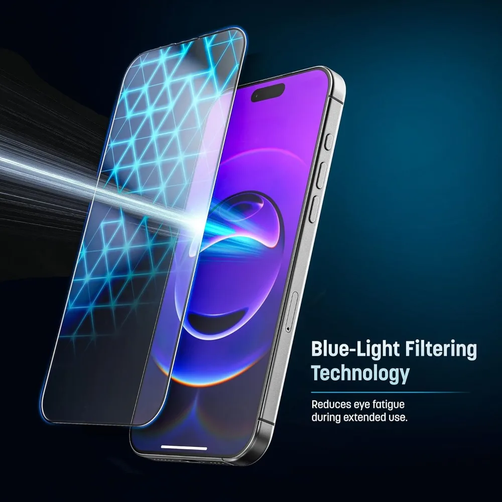 Vidrio templado antiluz azul de fácil instalación para IPhone 17 Pro Max 17 Air HD Protector de pantalla para IPhone 17 película protectora - imagen 2
