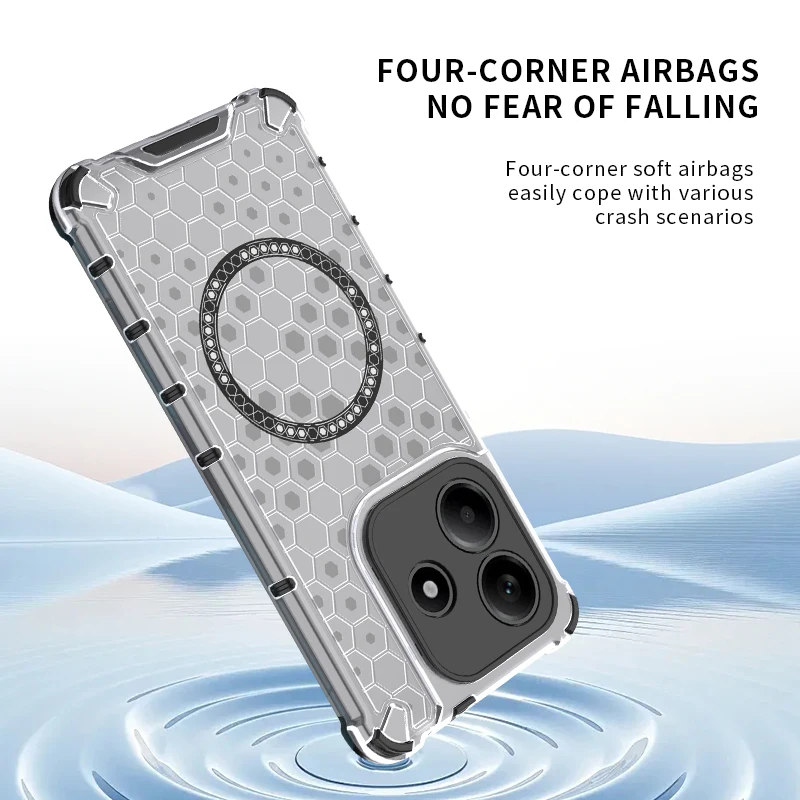 Para Xiaomi Redmi Note 14 Pro Plus anillo magnético contraportada funda de teléfono anillo Magsafe lente de carga inalámbrica protege la cubierta a prueba de golpes - imagen 4