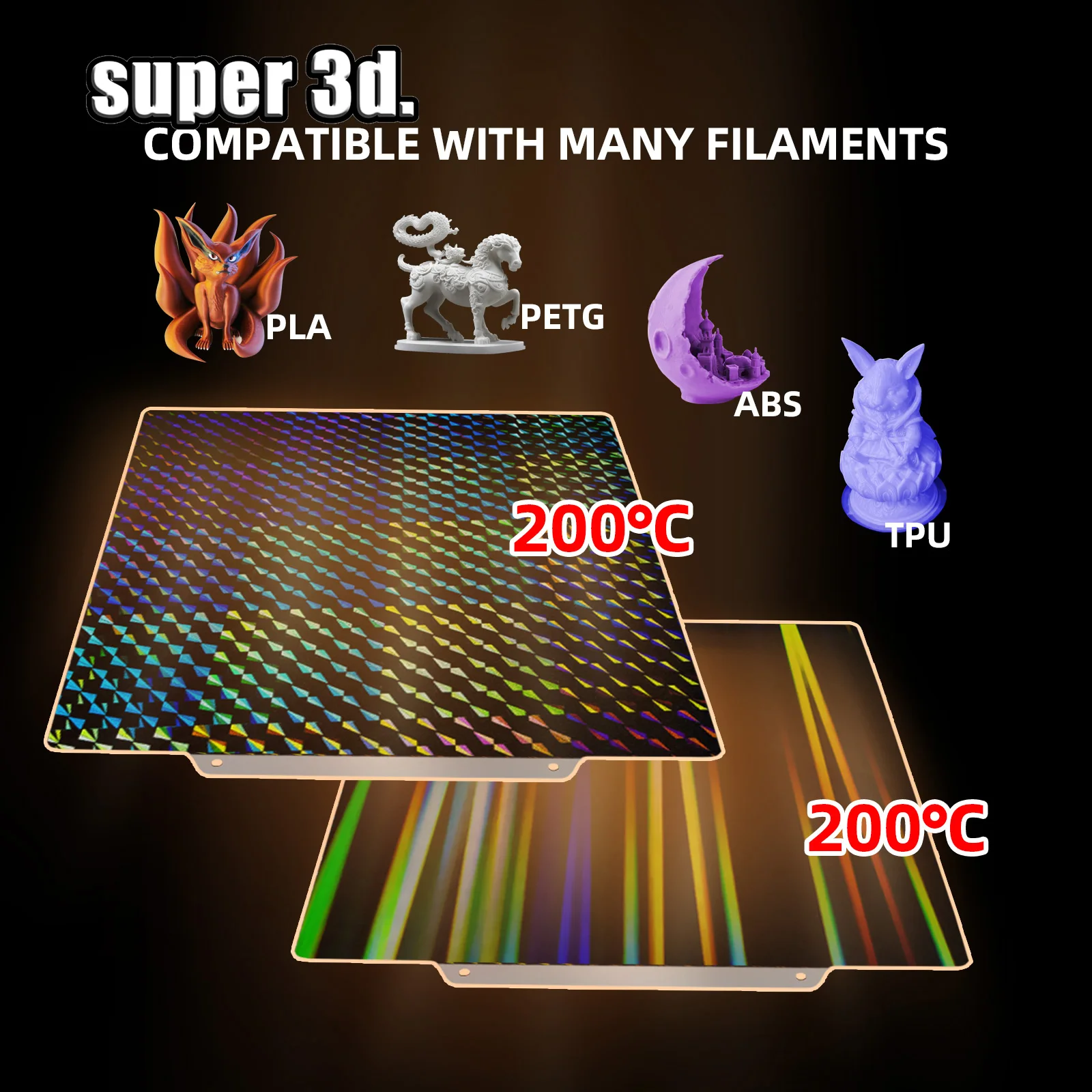 Placa de construcción PEI PEO 220x220, cama magnética, cama térmica Anycubic, placa de carbono suave de doble cara para mascotas, hoja de acero para resorte, pieza de impresora 3D - imagen 3