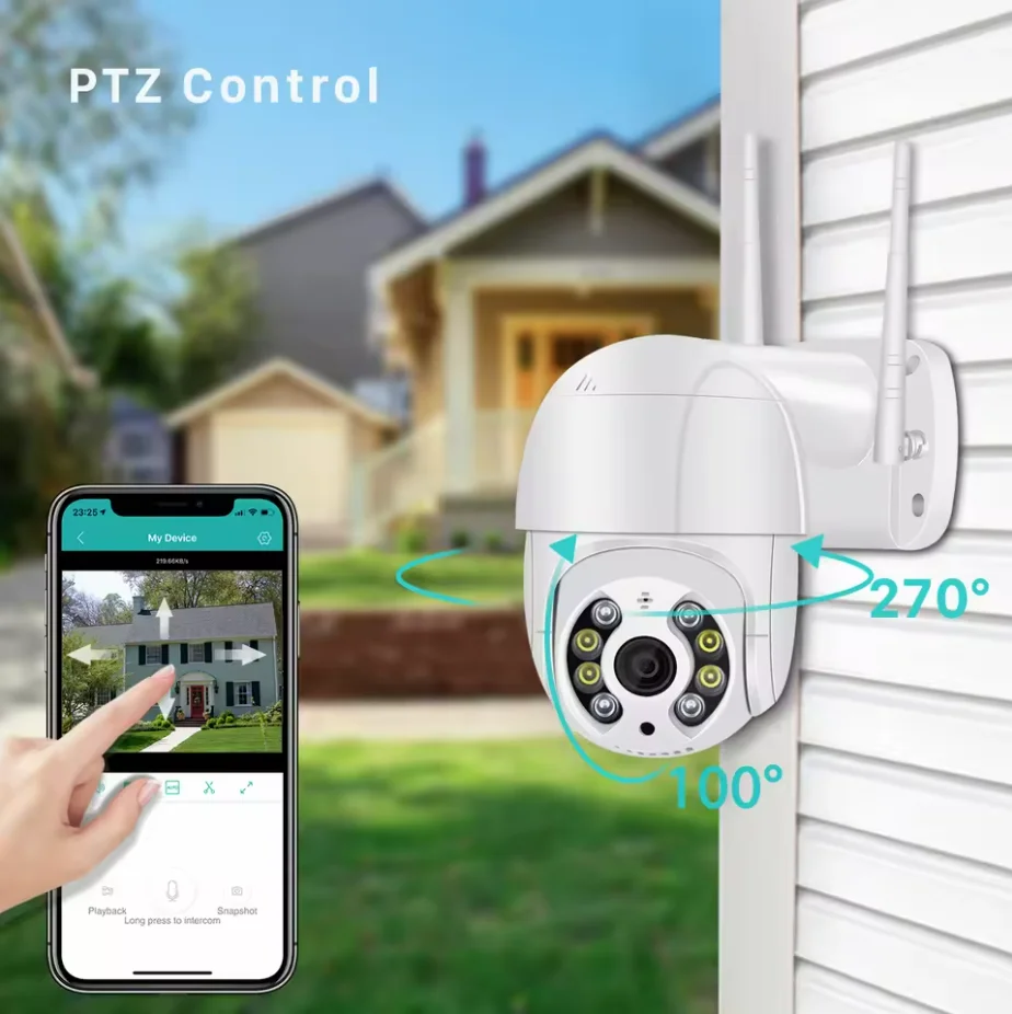 Mini cámara PTZ Wifi 4K, inalámbrica IP H.265, seguimiento automático de 5MP con Zoom Digital 4x, detección humana AI y fuente de luz Dual - imagen 5