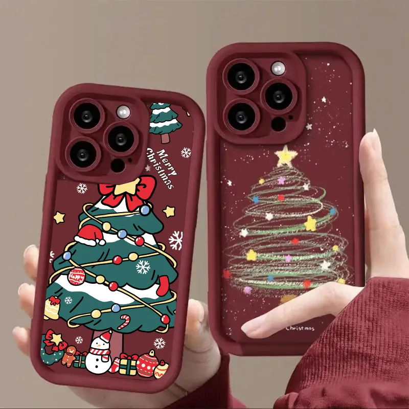 Funda bonita con forma de árbol de Navidad y copo de nieve para Honor 400 200 Pro 90 Magic 7 Lite 6 Pro X9C Smart 5G Huawei Y9S P40 Lite P30 Pro - imagen 2