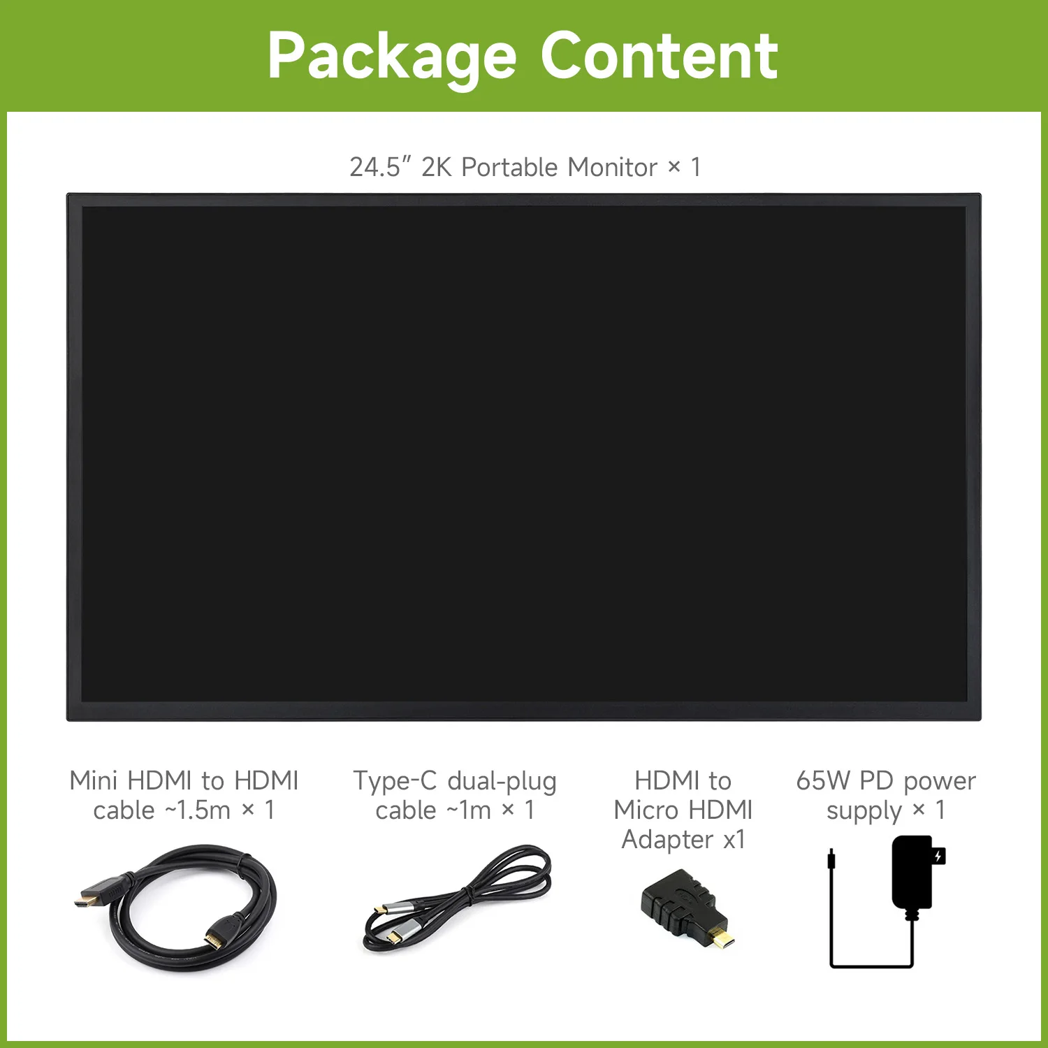 Monitor portátil Luckfox de 24,5 pulgadas 2K con soporte, 2560 × 1440, 165 Hz, 178 °   Ángulo de visión, para Raspberry Pi 5/4B/3B/3B+ - imagen 5