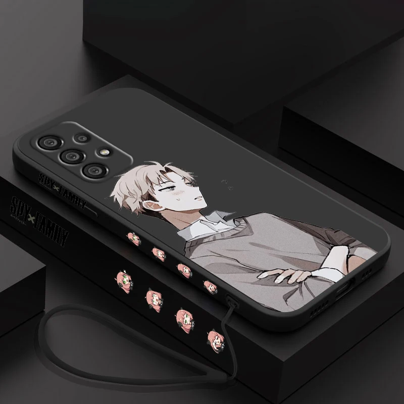 SPY X FAMILY Funda de teléfono para Samsung, A55, A53, A33, A52, A32, A71, A51, A21S, A35, A25, 5G, cuerda líquida izquierda - imagen 3