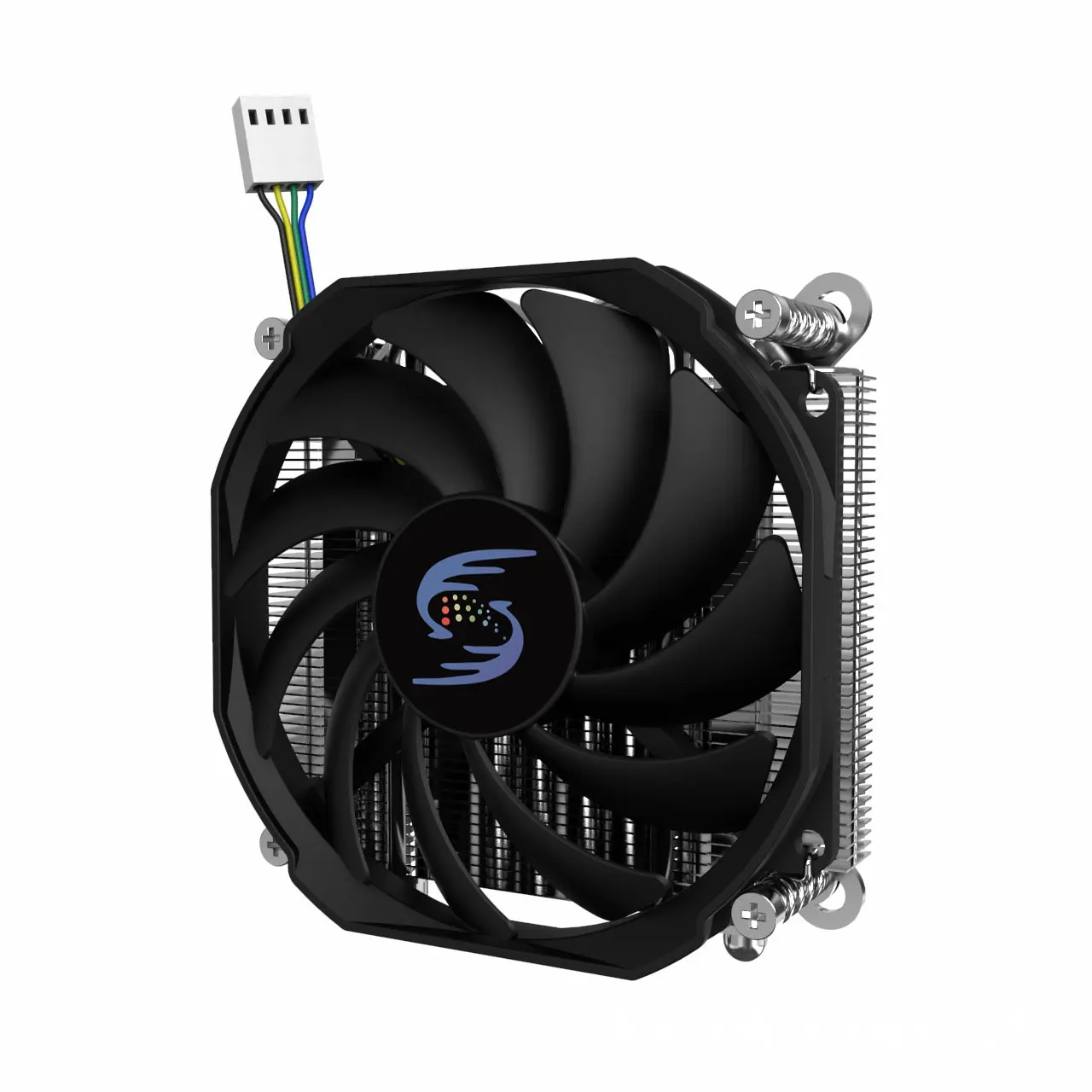 Radiador de CPU superfino, perfil bajo negro, 32mm de altura, LGA115x/1700, 4 ventiladores de refrigeración de tubo de calor, chasis A4, Mini PC ITX - imagen 2