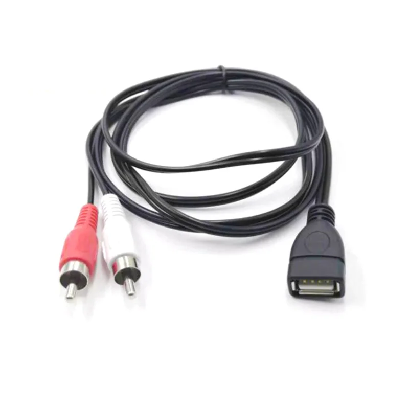 1,5 M USB 2,0 A hembra enchufe a 2 RCA macho conector Audio Video Cable de extensión adaptador A7 - imagen 2