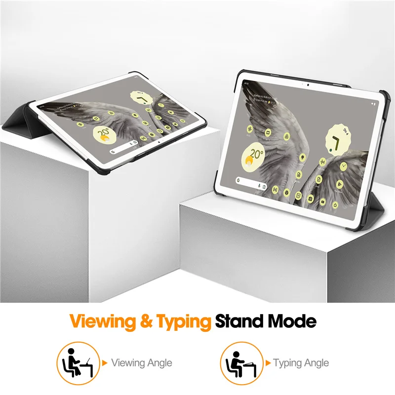 Funda para tableta Google Pixel de 11 pulgadas 2023, Funda trasera de plástico duro de cuero PU magnético triple plegable, Funda para Google Pixel - imagen 4