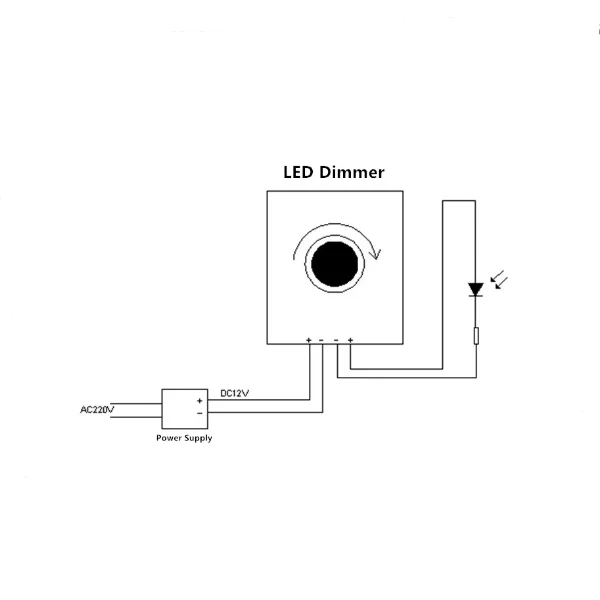 Regulador de intensidad LED, potenciómetro de ajuste Manual, interruptor de perilla, controlador de luz monocromático PWM, 8A, 12V-24V - imagen 5