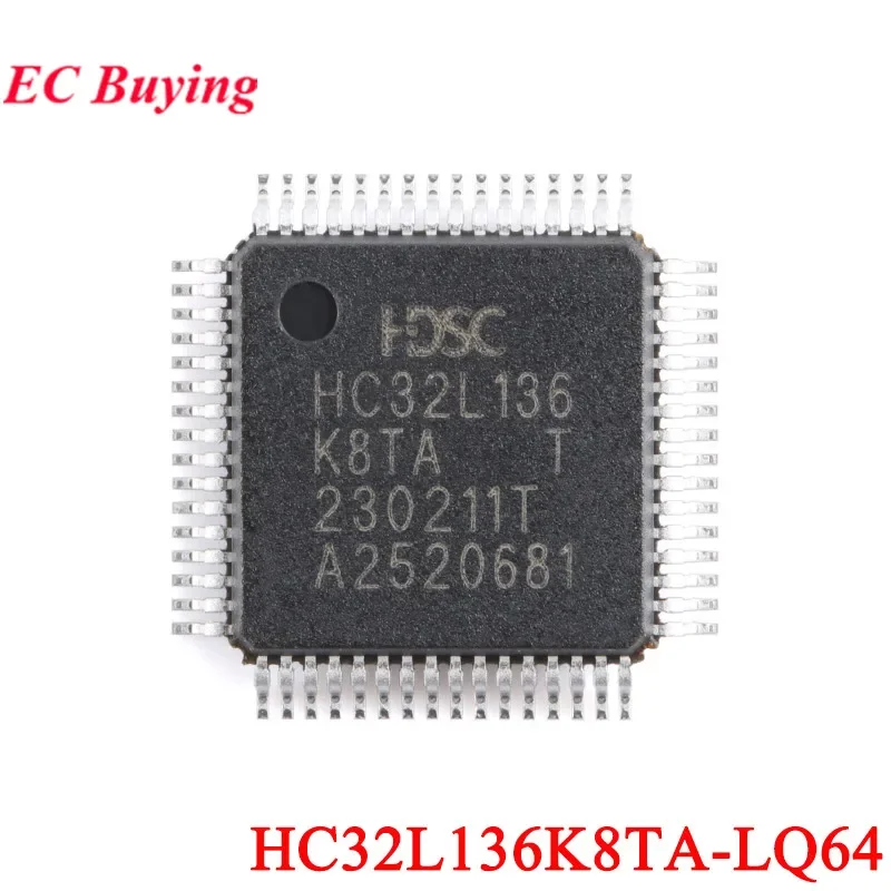 5 uds/1 unidad HC32L136K8TA HC32L136 K8TA LQFP-64 48MHz ARM Cortex-M0 + Chip microcontrolador MCU de 32 bits IC