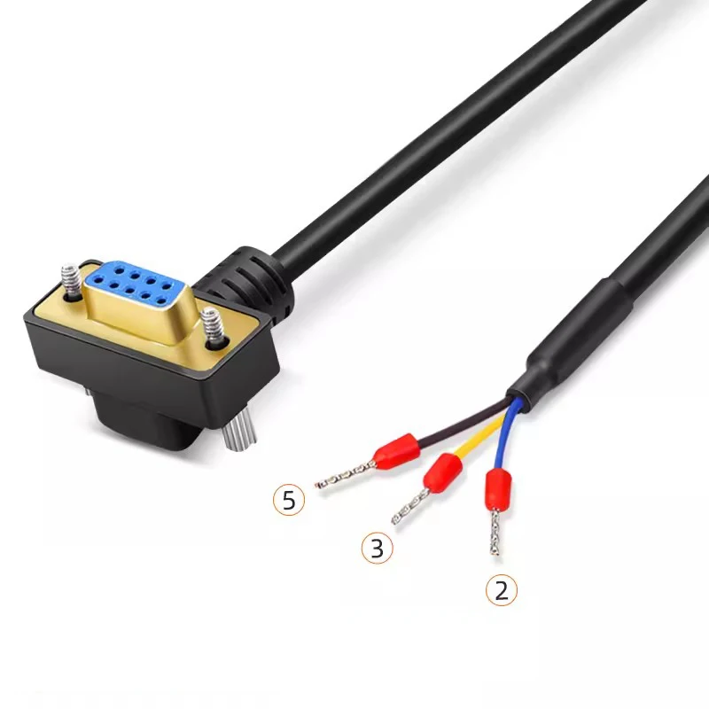 Cable serie DB9 RS232, Cable de conexión de 90/180 grados, 9 pines, 3 núcleos, Terminal 232, Cable de datos personalizado - imagen 5