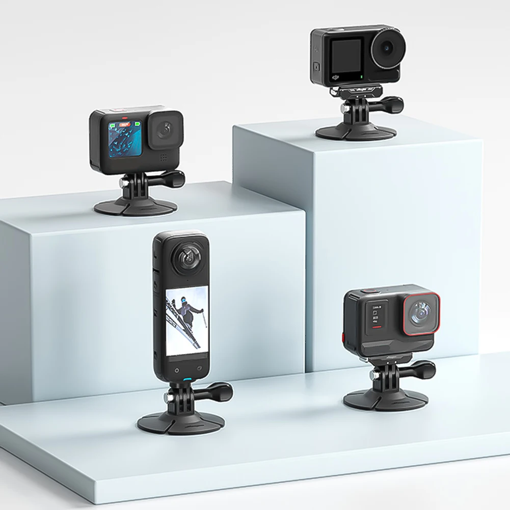 Soporte adhesivo de Base fija para Cámara de Acción GoPro, Kit de montaje plano curvo para casco de motocicleta, accesorios de cámara Insta360 - imagen 4