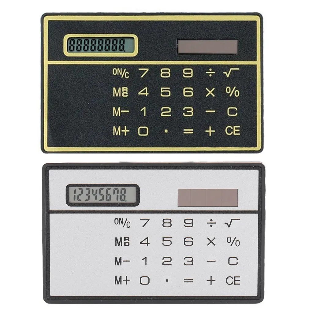 Calculadora de energía Solar Ultra delgada de 8 dígitos con pantalla táctil, diseño de tarjeta de crédito, Mini calculadora portátil para Escuela de Negocios - imagen 3