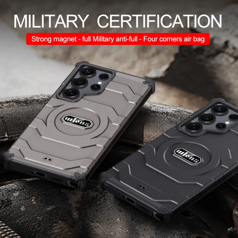 Wlons Fierce Warrior-funda magnética militar resistente Magsafe para Samsung Galaxy S25, funda trasera de protección Ultra probada por caídas - imagen 4